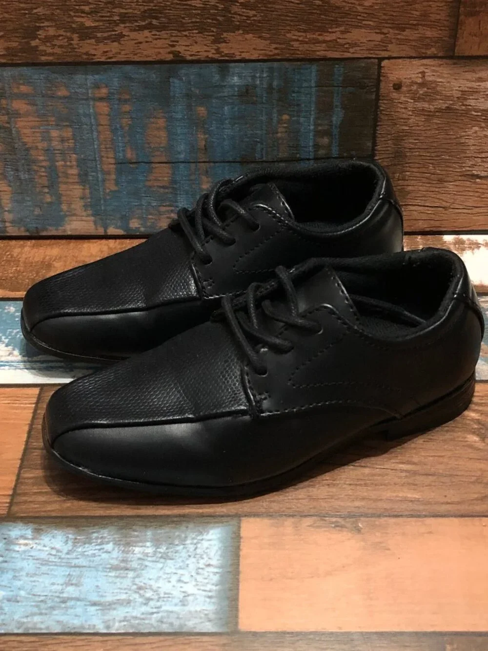 SmartFit Oxfords Black Dress Shoes Boys Toddlers Size 9.5